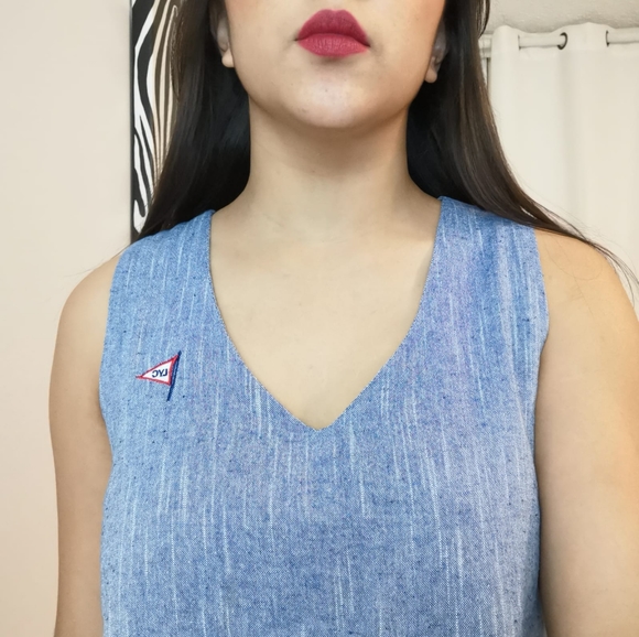 Mud Pie Chambray Blue Ivy Tiered Dress Size S - Picture 6 of 14